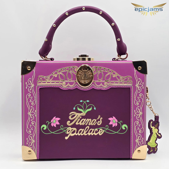 Disney The Princess and The Frog Tiana's Palace Trunk Purple Crossbody Bag Purse - Picture 1 of 5